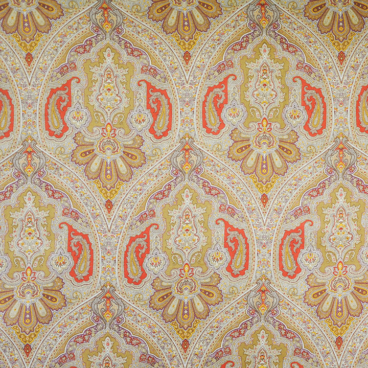 Paisley # 02 Butterscotch by Maxwell Fabric COLOR WAVES-MARDI GRAS 100% LINEN CHINA See sample </p><p>Repeat: Horizontal: 13.5" and Vertical: 12.6" 54" - Fabric Carolina -
