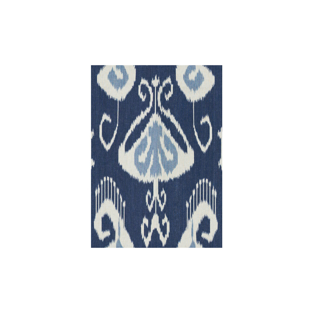 Bansuri Indigo by Baker Lifestyle Fabric THE ECHO DESIGN COLLECTION LINEN - 100% China MEDIUM Horizontal: 18 and Vertical: 25.5 54.5 - Fabric Carolina -