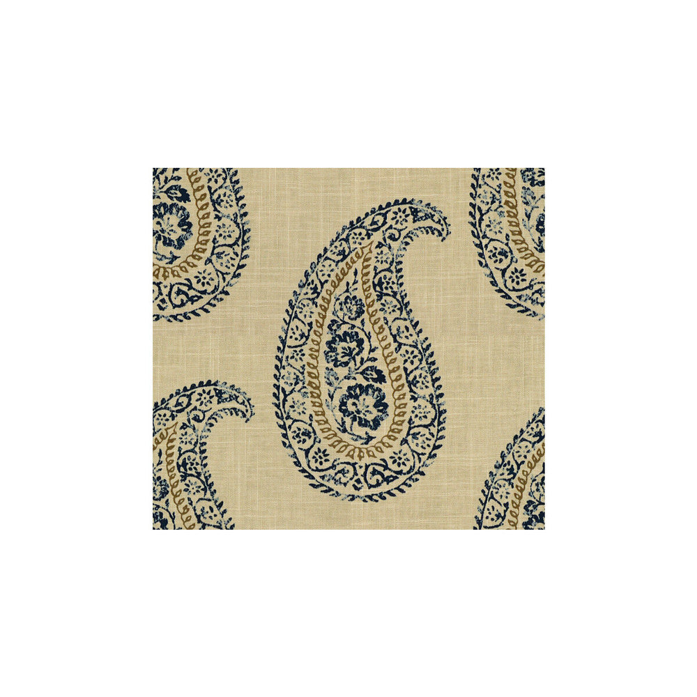 Madira Indigo/Taupe by Baker Lifestyle Designer Fabric ECHO II LINEN - 55%;COTTON - 45% China LIGHT Horizontal: 13.5 and Vertical: 12.5 54 - Swanky Fabrics -