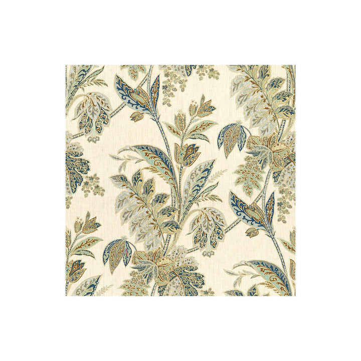 Ishana Indigo/Sky by Baker Lifestyle Designer Fabric ECHO II LINEN - 100% China MEDIUM Horizontal: 13.5 and Vertical: 27 54.5 - Swanky Fabrics -
