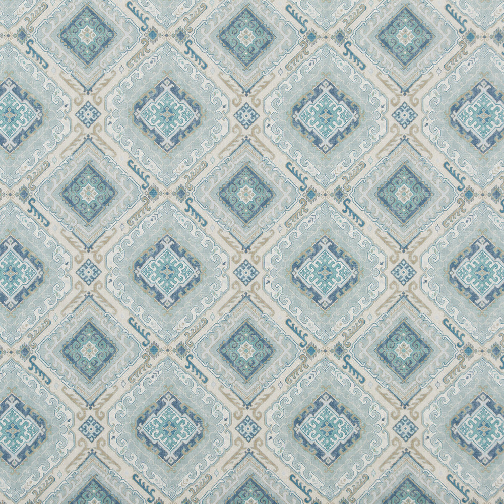 Rozel Aqua by Baker Lifestyle Fabric Baker Lifestyle Fabric Rozel AquaFabric CARNIVAL COTTON - 90%;LINEN - 10% United Kingdom </p><p>Repeat: H: 13.593, V: 13.396 54.372 - Fabric Carolina -