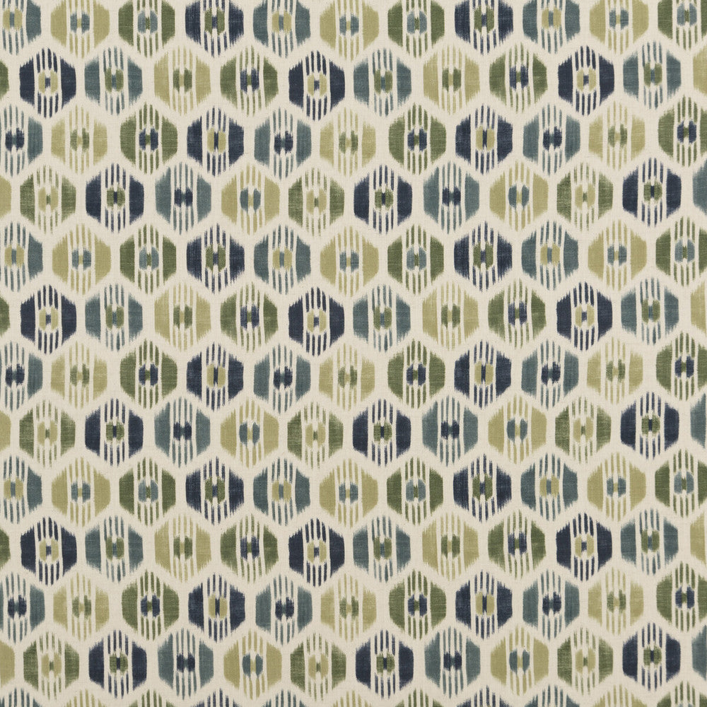 Caribana Peacock by Baker Lifestyle Designer Fabric CARNIVAL COTTON - 90%;LINEN - 10% United Kingdom HEAVY Horizontal: 13.396 and Vertical: 11.82 53.584 - Swanky Fabrics -