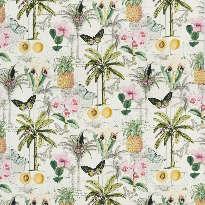 Orinoco Tropical by Baker Lifestyle Fabric CARNIVAL COTTON - 90%;LINEN - 10% United Kingdom HEAVY Horizontal: 35.854 and Vertical: 35.066 53.978 - Fabric Carolina -