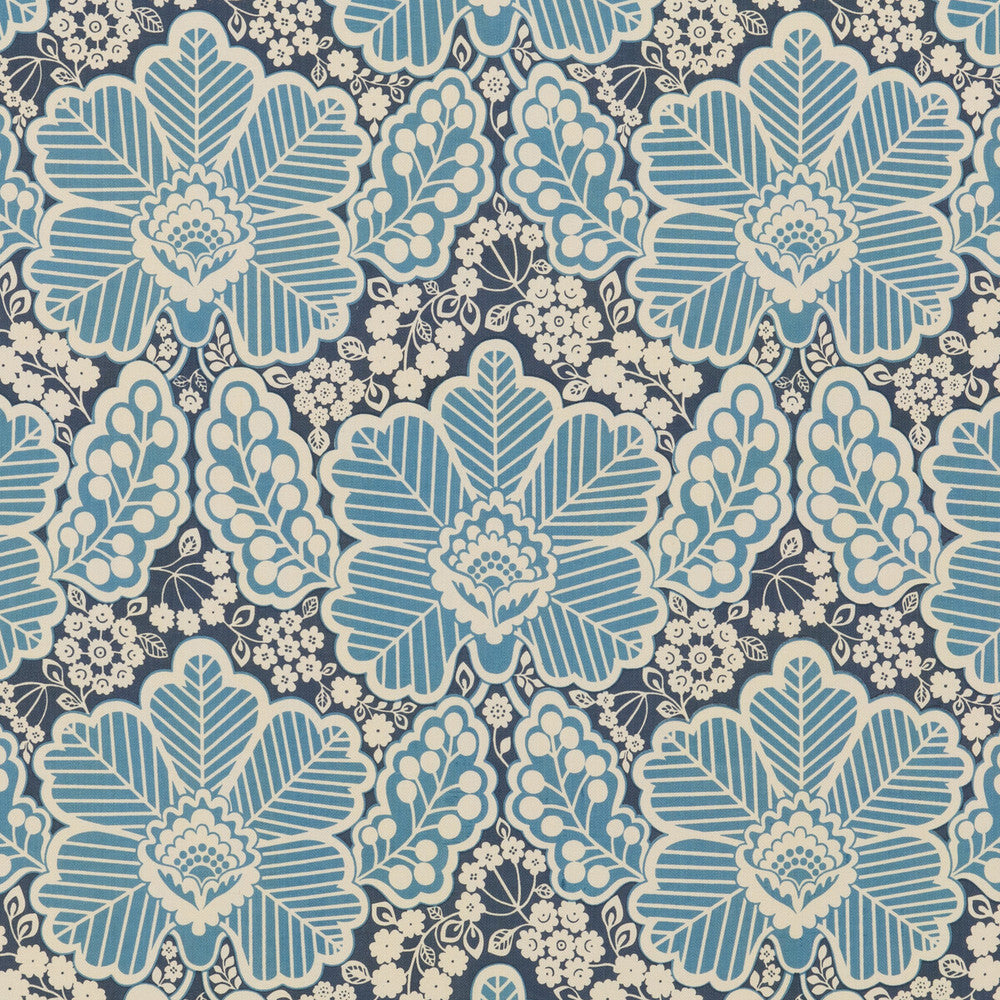 Arbour Indigo by Baker Lifestyle Fabric BLOCK PARTY COTTON - 100% India - Horizontal: 17.336 and Vertical: 17.73 52.796 - Fabric Carolina -