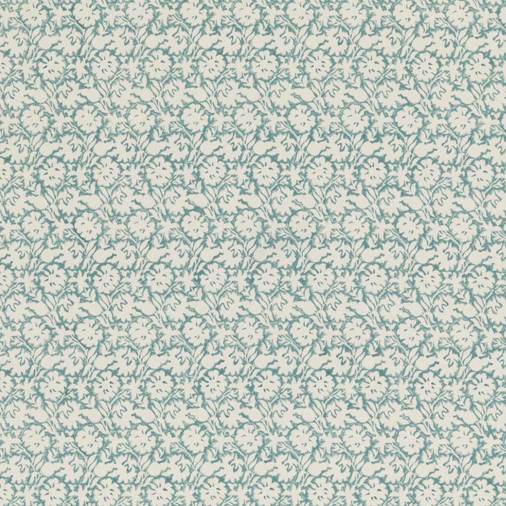 Flower Press Aqua by Baker Lifestyle Fabric BLOCK PARTY COTTON - 100% India - Horizontal: 5.91 and Vertical: 5.91 53.19 - Fabric Carolina -