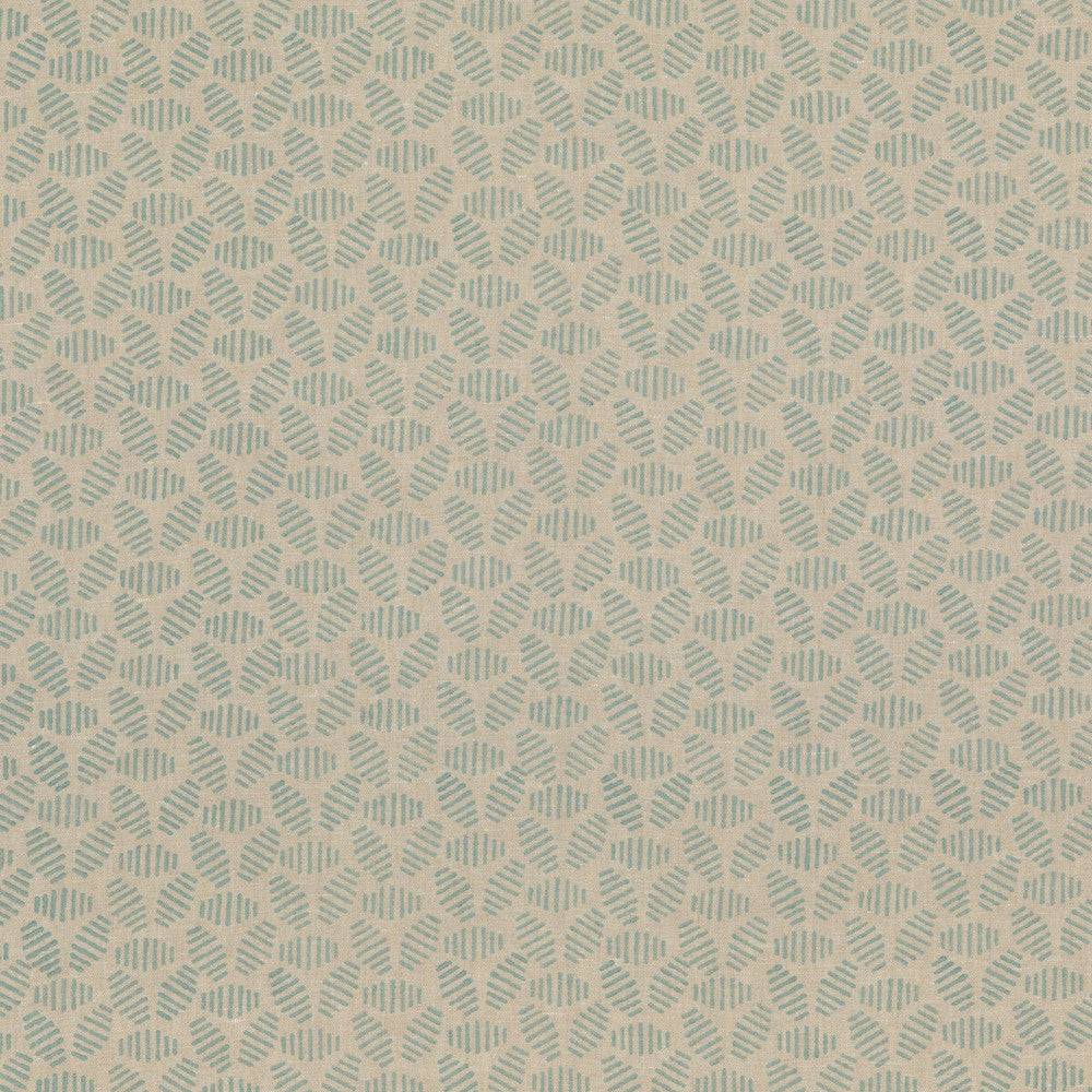 Bumble Bee Aqua by Baker Lifestyle Designer Fabric BLOCK PARTY LINEN - 100% India Horizontal: 4.728 and Vertical: 2.364 52.796 - Swanky Fabrics -