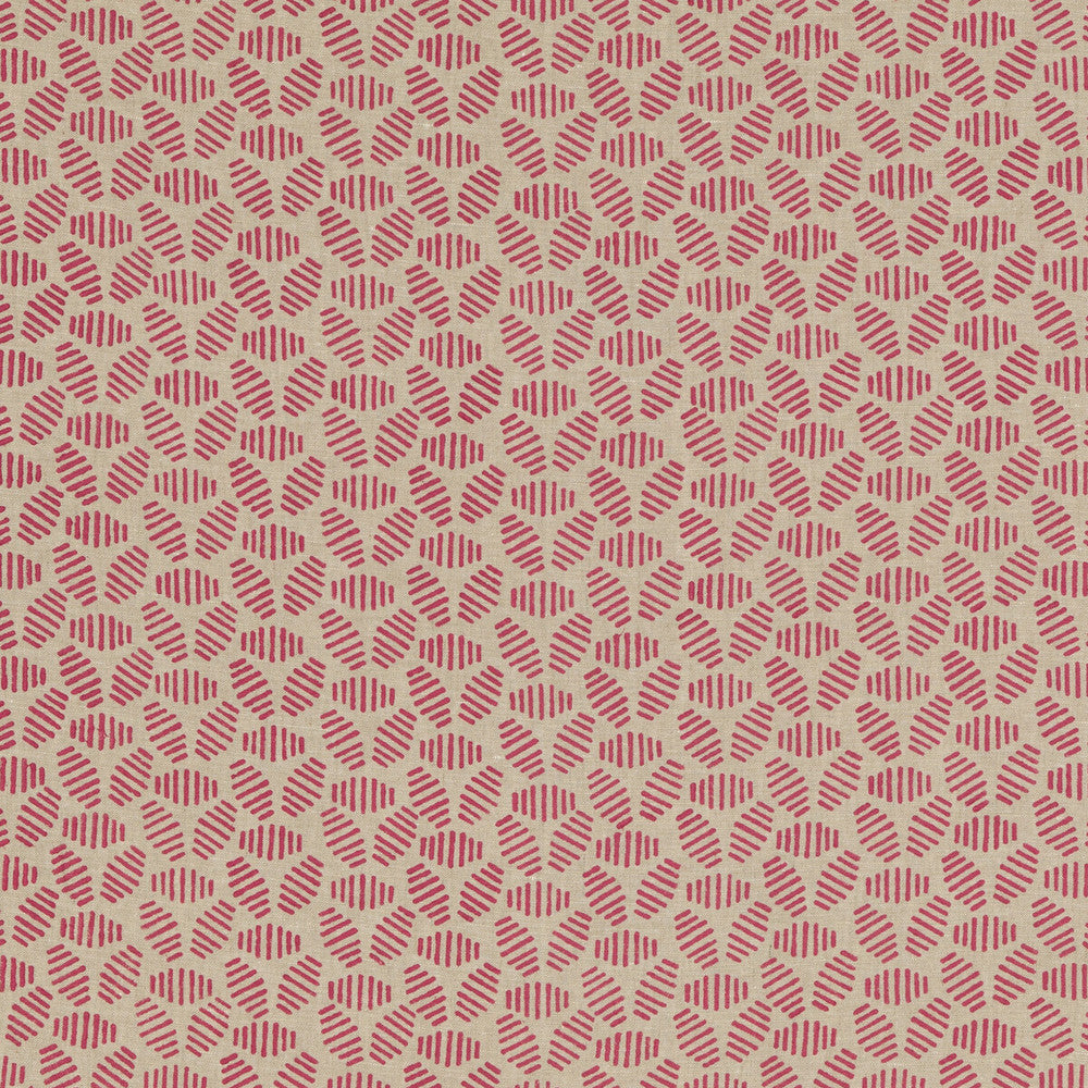 Bumble Bee Fuchsia by Baker Lifestyle Fabric BLOCK PARTY LINEN - 100% India - Horizontal: 4.728 and Vertical: 2.364 52.796 - Fabric Carolina -