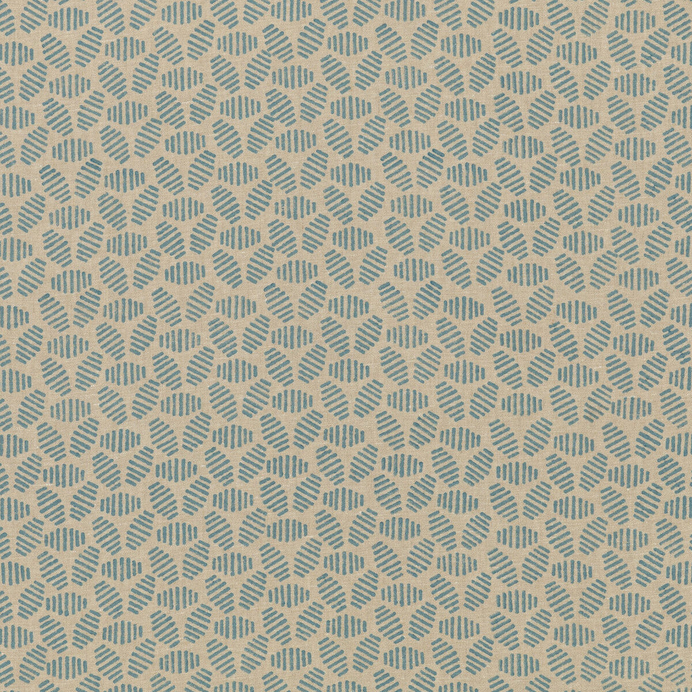 Bumble Bee Soft Blue by Baker Lifestyle Fabric BLOCK PARTY LINEN - 100% India - Horizontal: 4.728 and Vertical: 2.364 52.796 - Fabric Carolina -