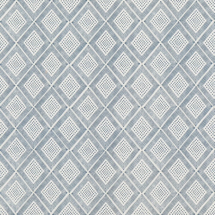 Block Trellis Indigo by Baker Lifestyle Fabric BLOCK PARTY COTTON - 59%;LINEN - 41% India Horizontal: 5.122 and Vertical: 5.91 52.796 - Fabric Carolina -