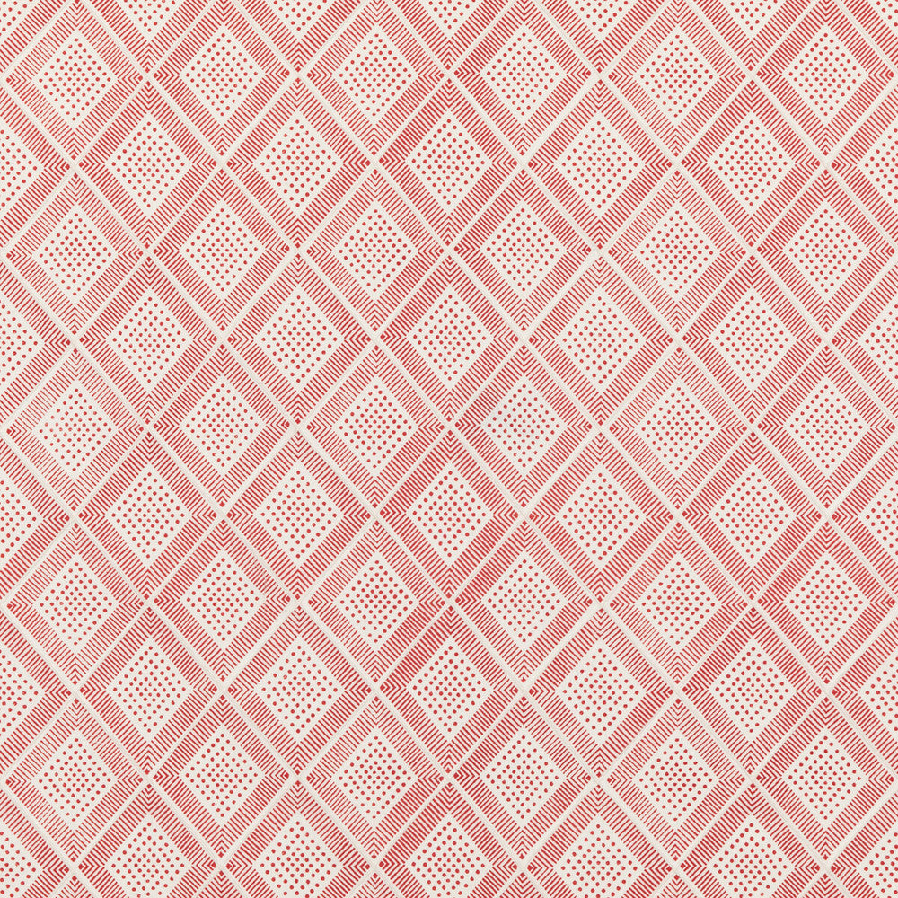 Block Trellis Rustic Red by Baker Lifestyle Designer Fabric BLOCK PARTY COTTON - 59%;LINEN - 41% India - Horizontal: 5.122 and Vertical: 5.91 52.796 - Swanky Fabrics -