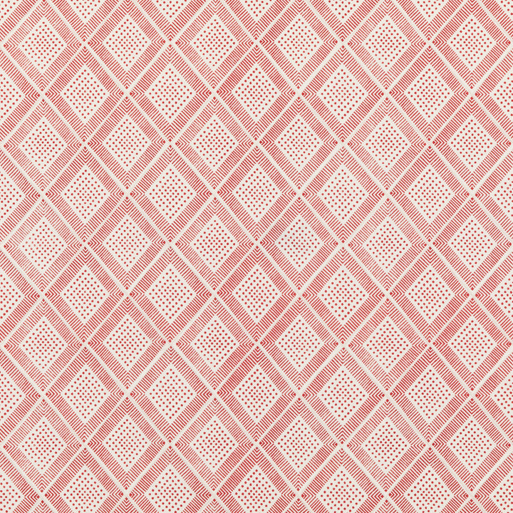 Block Trellis Rustic Red by Baker Lifestyle Designer Fabric BLOCK PARTY COTTON - 59%;LINEN - 41% India - Horizontal: 5.122 and Vertical: 5.91 52.796 - Swanky Fabrics -
