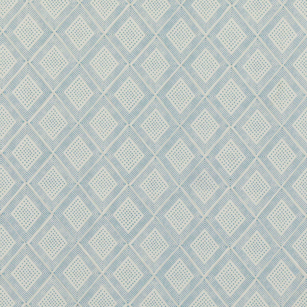 Block Trellis Aqua by Baker Lifestyle Fabric BLOCK PARTY COTTON - 59%;LINEN - 41% India Horizontal: 5.122 and Vertical: 5.91 52.796 - Fabric Carolina -