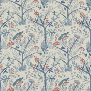 Lulworth Blue/Red by Baker Lifestyle Fabric