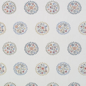 Jessie Embroidery Blue/Multi by Grey Watkins Fabric