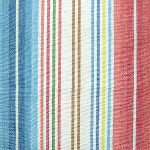 Agatha Stripe Rose / Blue by Grey Watkins Fabric