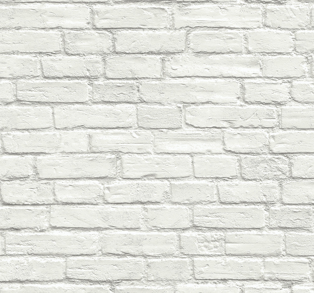 Industrial Faux Brick Prepasted Off-White by Seabrook Wallpaper Prepasted Online United States 56.05 25.2" 20.5" - Fabric Carolina -