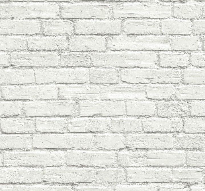 Industrial Faux Brick Prepasted Off-White by Seabrook Wallpaper Prepasted Online United States 56.05 25.2" 20.5" - Fabric Carolina -