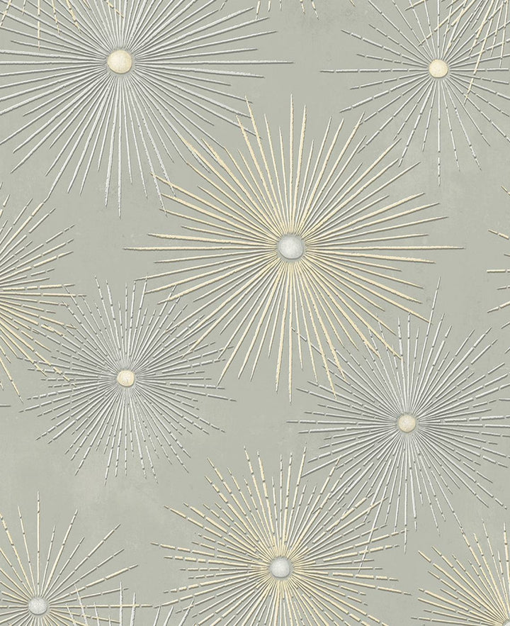 Starburst Geo Prepasted Smoke by Seabrook Wallpaper Prepasted Online United States 56.05 25.2" 20.5" - Fabric Carolina -
