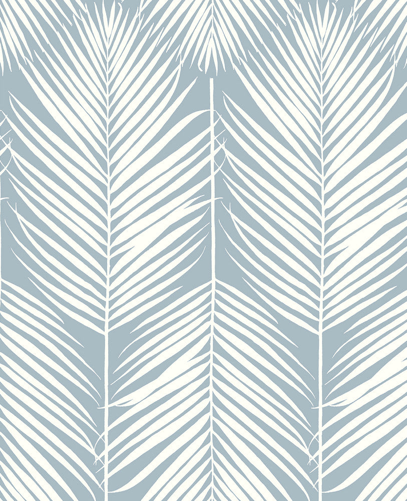 Palm Silhouette Prepasted Light Blue by Seabrook Wallpaper Prepasted Online United States 56.05 25.2" 20.5" - Fabric Carolina -