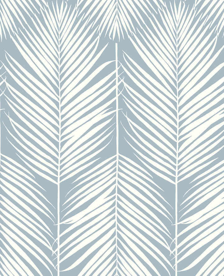 Palm Silhouette Prepasted Light Blue by Seabrook Wallpaper Prepasted Online United States 56.05 25.2" 20.5" - Fabric Carolina -