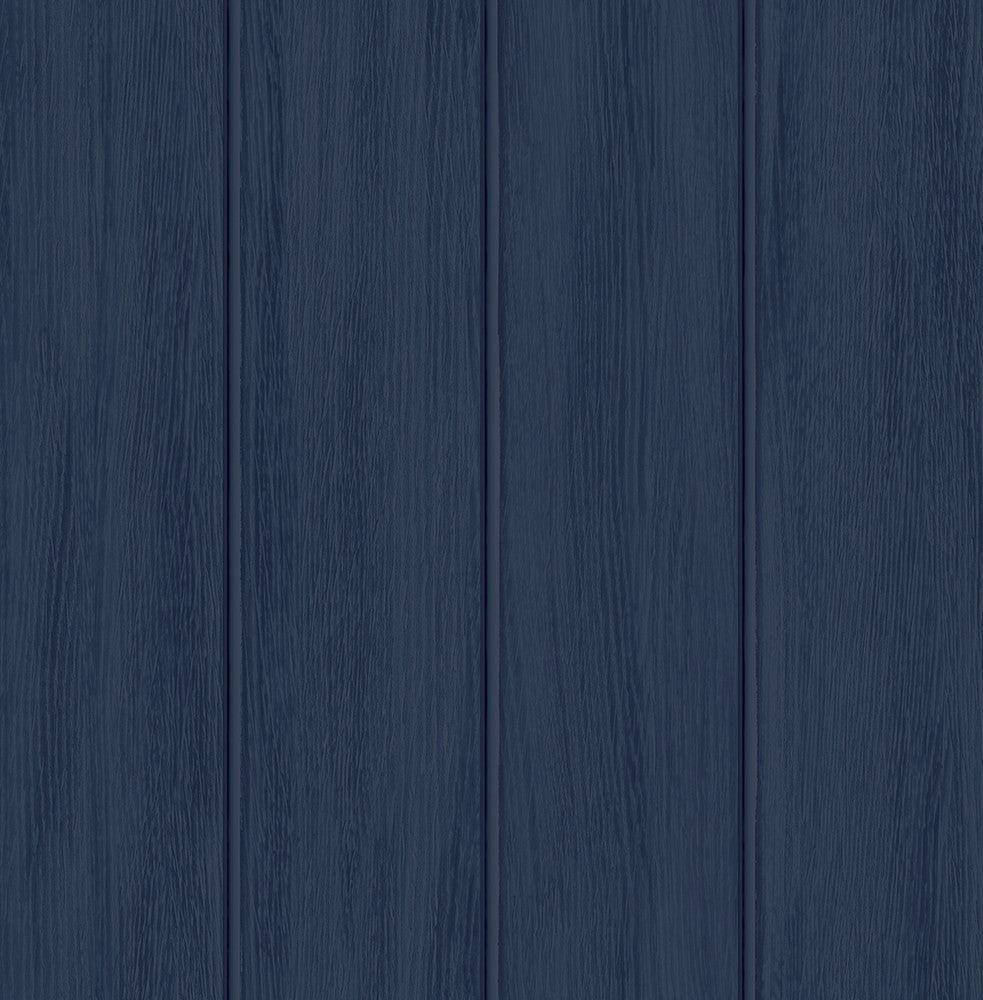 Faux Wood Panel Prepasted Naval Blue by Seabrook Wallpaper Prepasted Online United States 56.05 0" 20.5" - Fabric Carolina -