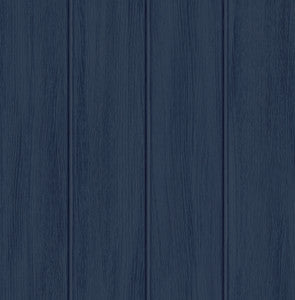 Faux Wood Panel Prepasted Naval Blue by Seabrook Wallpaper