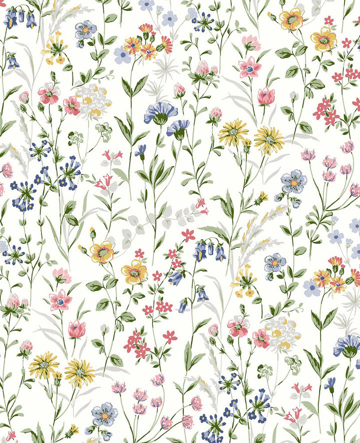 Wildflowers Prepasted Multicolored by Seabrook Wallpaper Prepasted Online United States 56.05 25.2" 20.5" - Fabric Carolina -