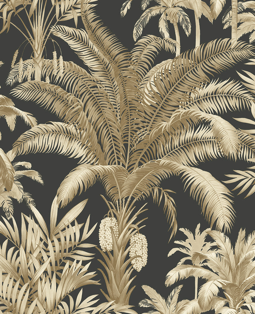 Tropical Palm Beach Prepasted Ironwork & Taupe by Seabrook Wallpaper Prepasted Online United States 56.05 25.2" 20.5" - Fabric Carolina -