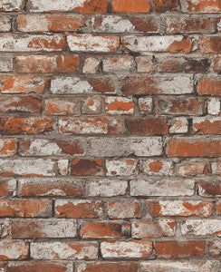Tailor Faux Brick Prepasted Spiced Ginger by Seabrook Wallpaper