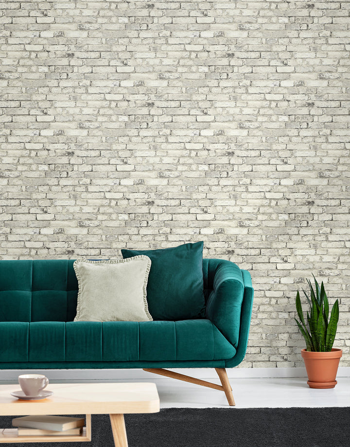 Tailor Faux Brick Prepasted Antique Plaster PR12205 by Seabrook Designs Designer Wallpaper