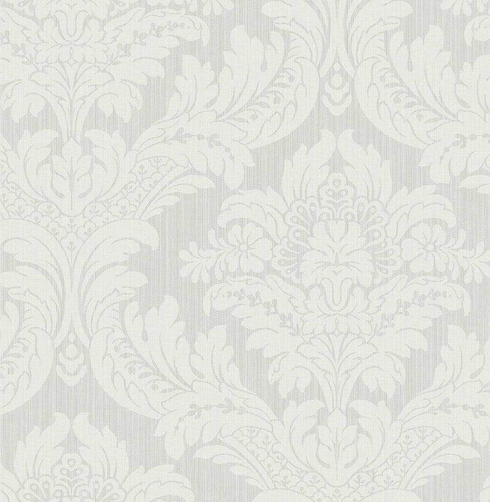 Genevieve Damask Morning Mist by Seabrook Wallpaper Prepasted Online United States 56.05 20.87" 20.5" - Fabric Carolina -