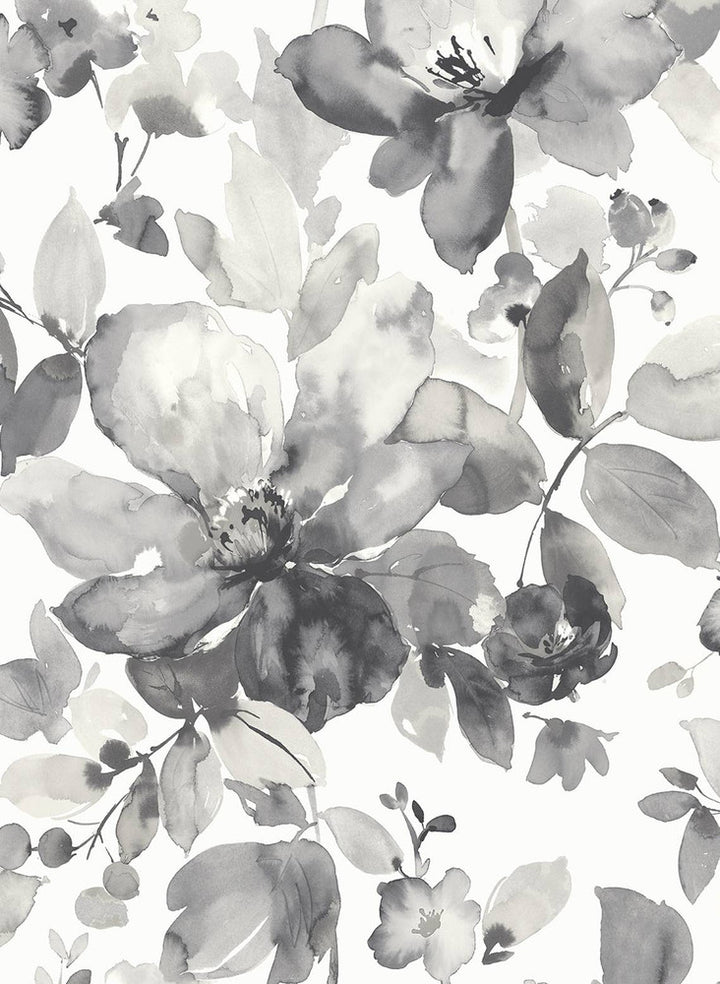 Watercolor Garden Inkwell by Seabrook Wallpaper Prepasted Online United States 56.05 27.9" 20.5" - Fabric Carolina -