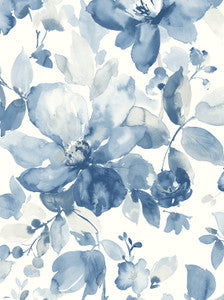 Watercolor Garden Bluestone by Seabrook Wallpaper