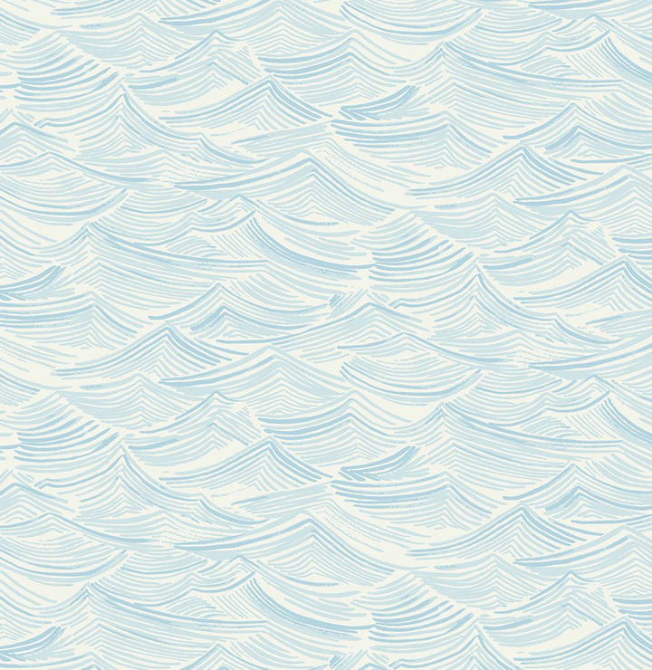 Seaside Waves Blue Oasis by Seabrook Wallpaper Prepasted Online United States 56.05 10.43" 20.5" - Fabric Carolina -