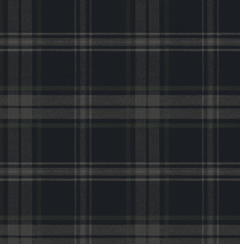 Dellabrooke Plaid Dark Blue & Evergreen by Seabrook Wallpaper Prepasted Online United States 56.05 10.43" 20.5" - Fabric Carolina -