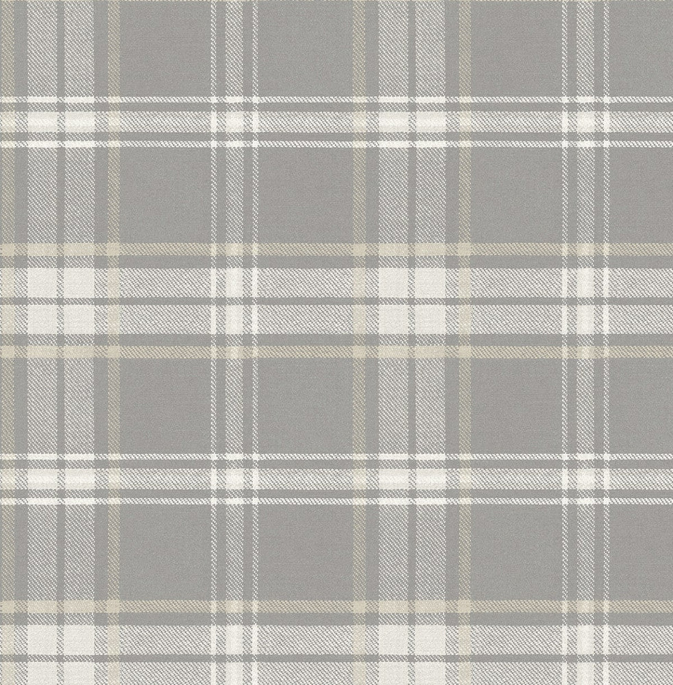 Dellabrooke Plaid Daydream Grey by Seabrook Wallpaper Prepasted Online United States 56.05 10.43" 20.5" - Fabric Carolina -