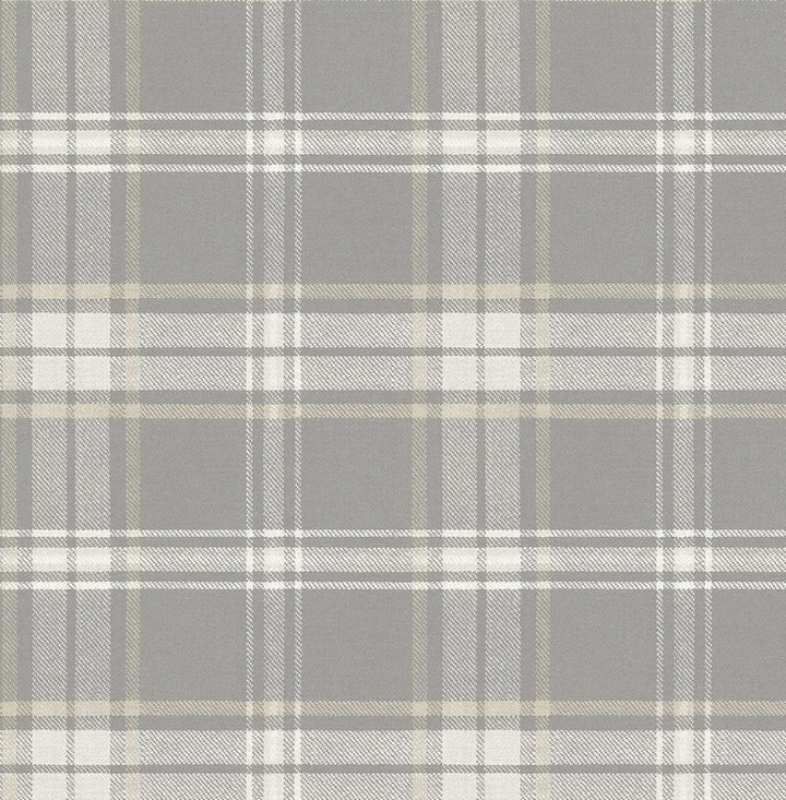 Dellabrooke Plaid Daydream Grey by Seabrook Wallpaper Prepasted Online United States 56.05 10.43" 20.5" - Fabric Carolina -
