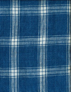 Presley Cobalt 414 by Norbar Fabric LINCHEX 100% LINEN INDIA 3 3/8"V 3 3/8"H 54 - Fabric Carolina -