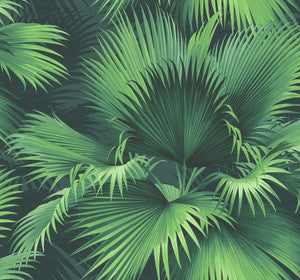 Endless Dark Green Palm Wallpaper by Kenneth James