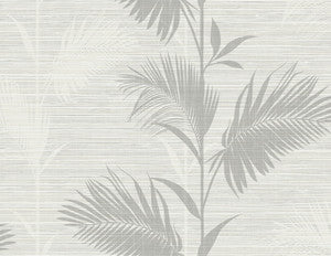 Away Grey Palm Wallpaper by Kenneth James