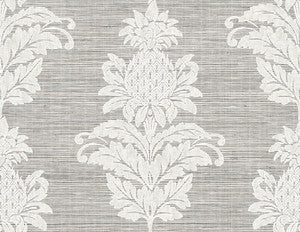 Pineapple Grove Gold Damask Wallpaper by Kenneth James