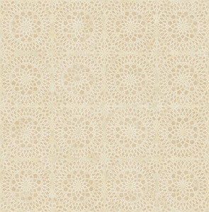 Twist Beige Medallion Wallpaper by Kenneth James