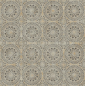 Twist Brown Medallion Wallpaper by Kenneth James