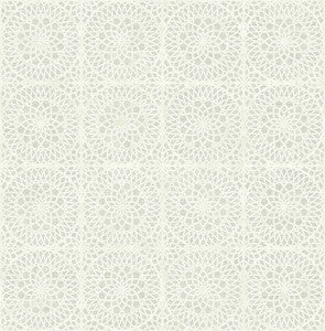 Twist Pewter Pewter Medallion Wallpaper by Kenneth James