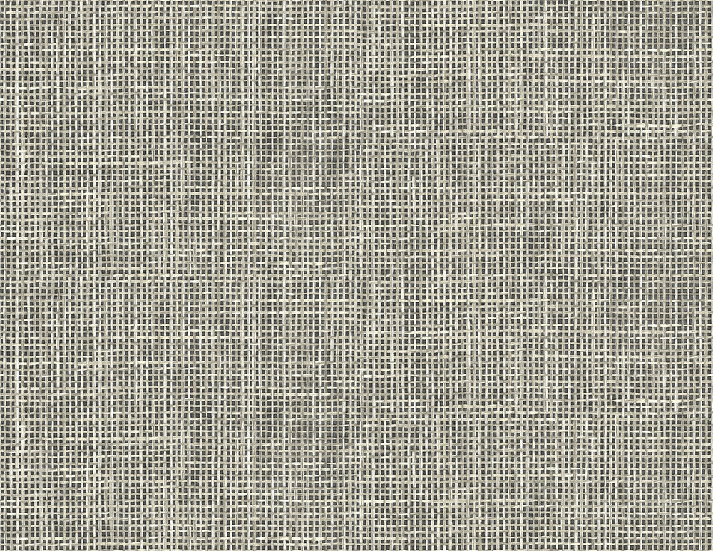 Woven Charcoal Grid Wallpaper by Kenneth James Palm Springs Covers about 60.8 square feet 27-in by 27-ft long roll Unpasted 10.43 - Fabric Carolina -