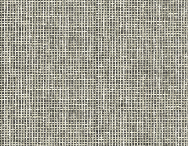 Woven Charcoal Grid Wallpaper by Kenneth James Palm Springs Covers about 60.8 square feet 27-in by 27-ft long roll Unpasted 10.43 - Fabric Carolina -