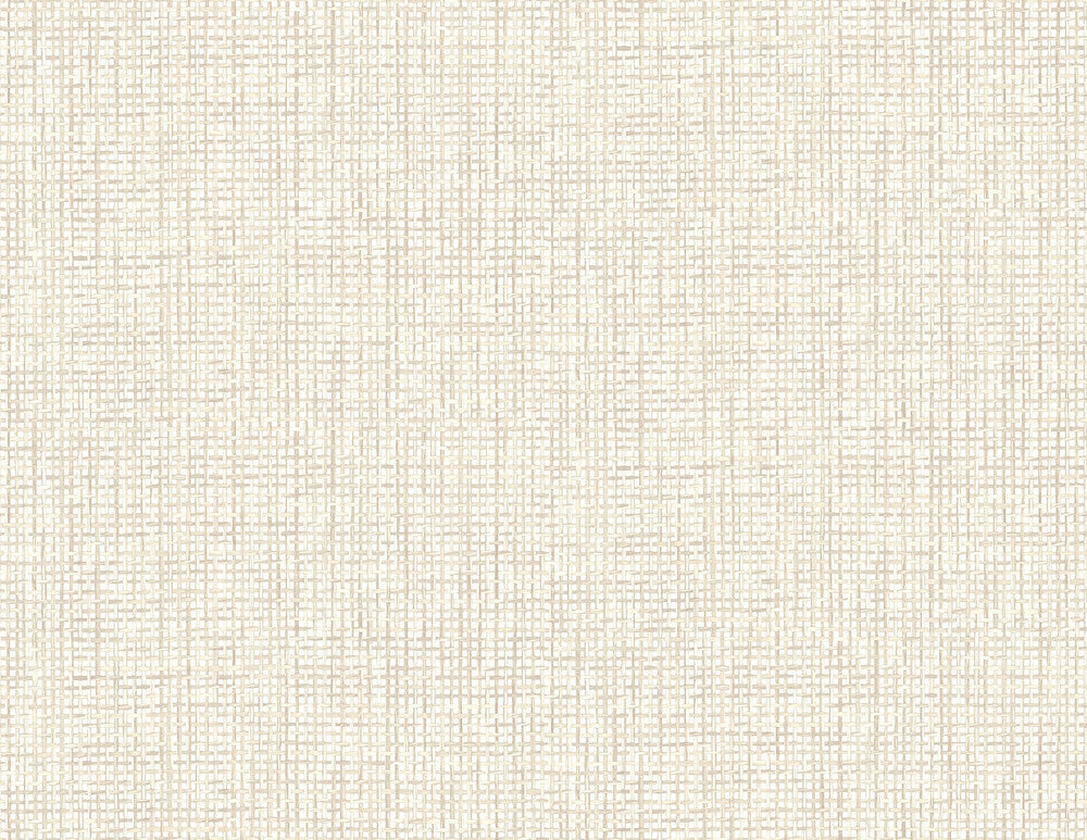 Woven White Grid Wallpaper by Kenneth James Palm Springs Covers about 60.8 square feet 27-in by 27-ft long roll Unpasted 10.43 - Fabric Carolina -