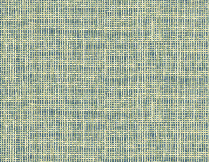 Woven Green Grid Wallpaper by Kenneth James Palm Springs Covers about 60.8 square feet 27-in by 27-ft long roll Unpasted 10.43 - Fabric Carolina -