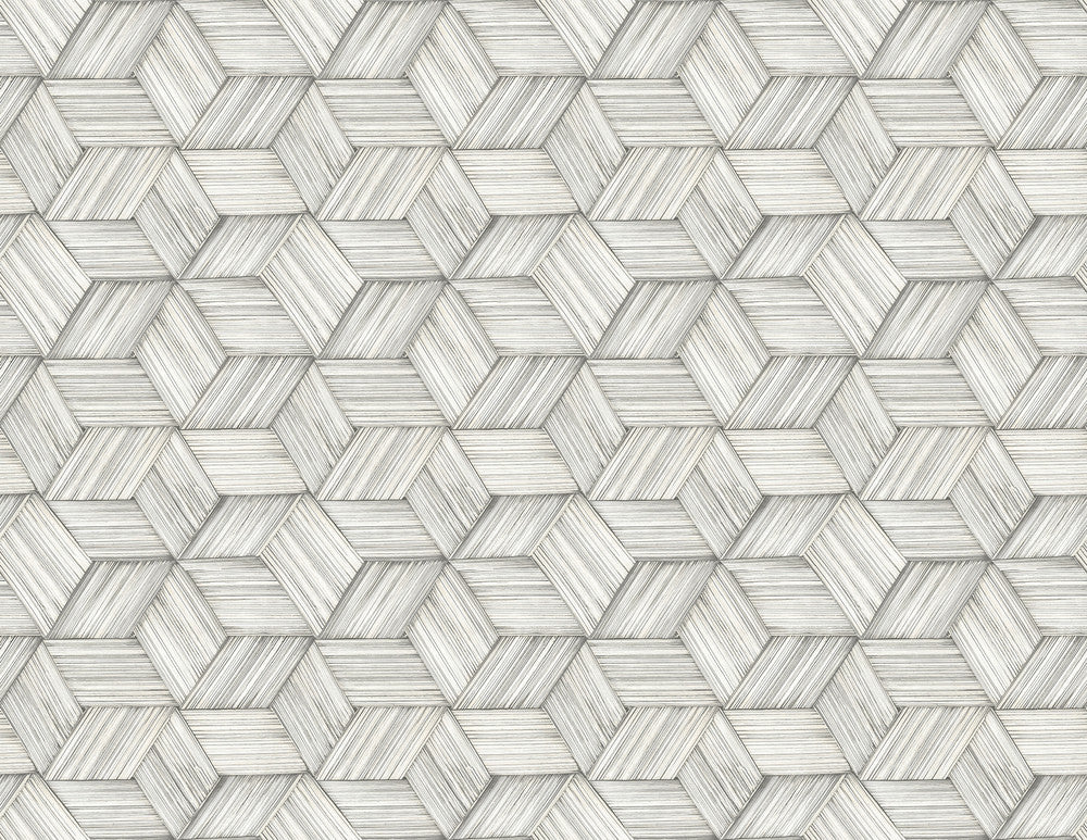Intertwined Grey Grey Geometric Wallpaper by Kenneth James Palm Springs Covers about 60.8 square feet 27-in by 27-ft long roll Unpasted 6.96 - Fabric Carolina -