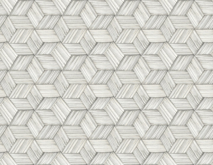 Intertwined Grey Grey Geometric Wallpaper by Kenneth James Palm Springs Covers about 60.8 square feet 27-in by 27-ft long roll Unpasted 6.96 - Fabric Carolina -